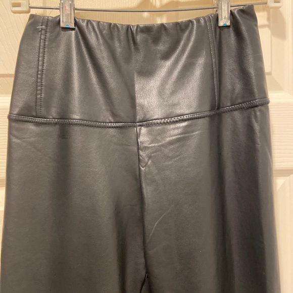 black pleather straight pants - Picture 2 of 4